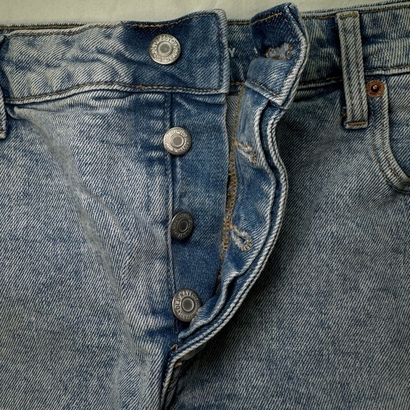 OLD NAVY Denim Skirt Women’s 12 High Rise Secret Slim Pockets Button Fly Retro - Picture 4 of 7
